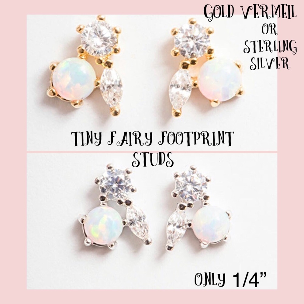1/4” Fairy Footprint Girls Crew Stud Earrings,NWT